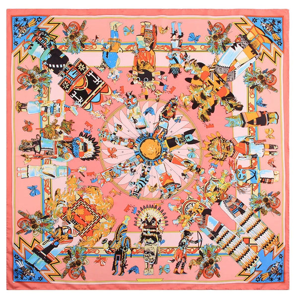 Dominika Indian Hopi Print Twill Silk Scarf