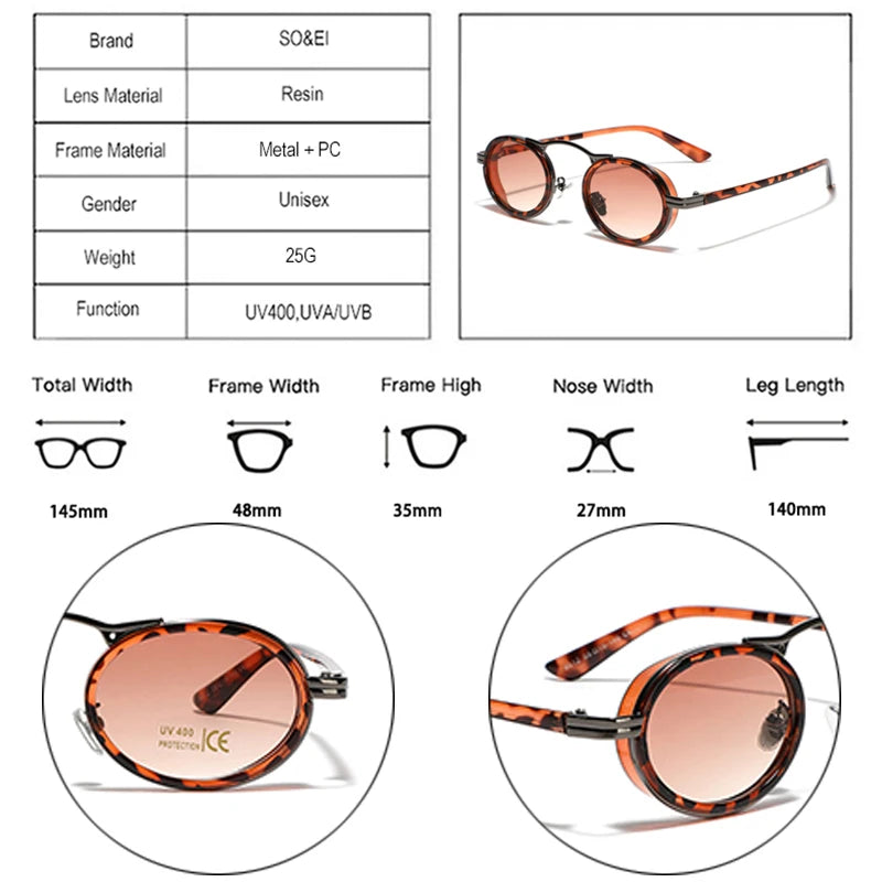 Vassiliki Small Oval Gradient Retro Punk Sunglasses